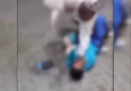 A fight between two individuals in Saudi Arabia.