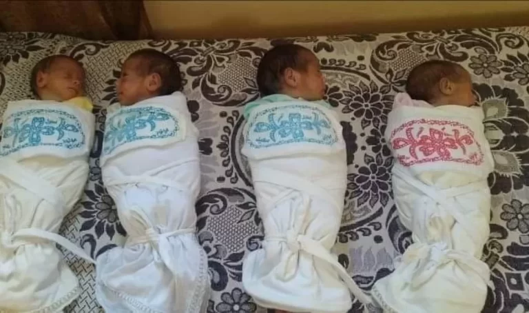 Four twins and their mother were killed in a bombing in Gaza
