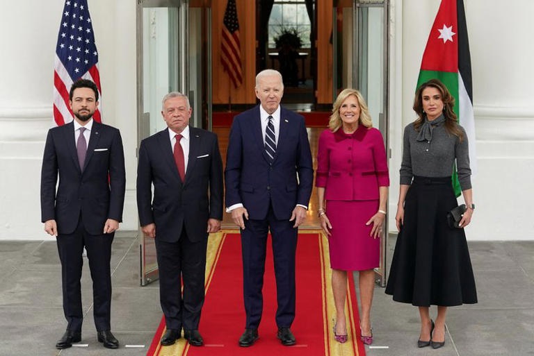  the presence of Queen Rania and Crown Prince Hussein