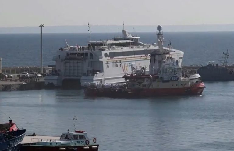 Sailing of the first aid ship from Cyprus