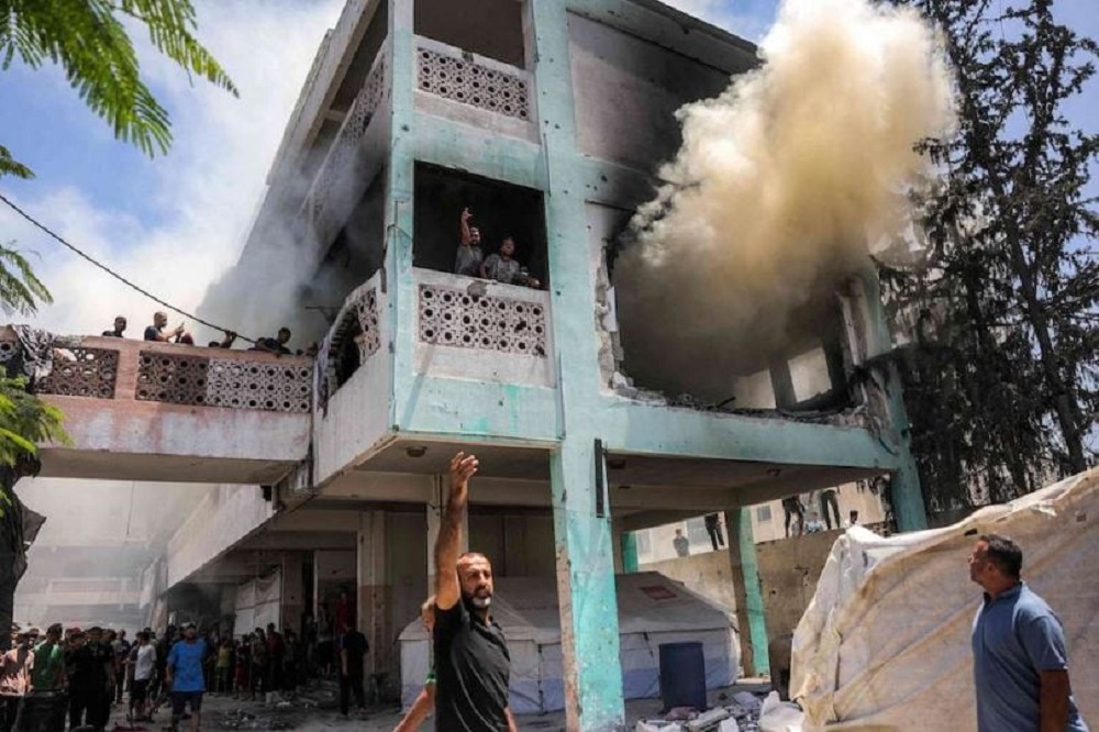 In a horrifying attack, Israeli forces bombed a school sheltering displaced families in northern Gaza, killing and injuring dozens—mostly women and children.