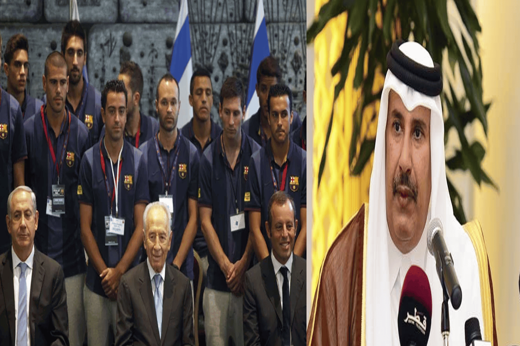 أمير قطر وزيارة برشلونة لإسرائيل watanserb.com