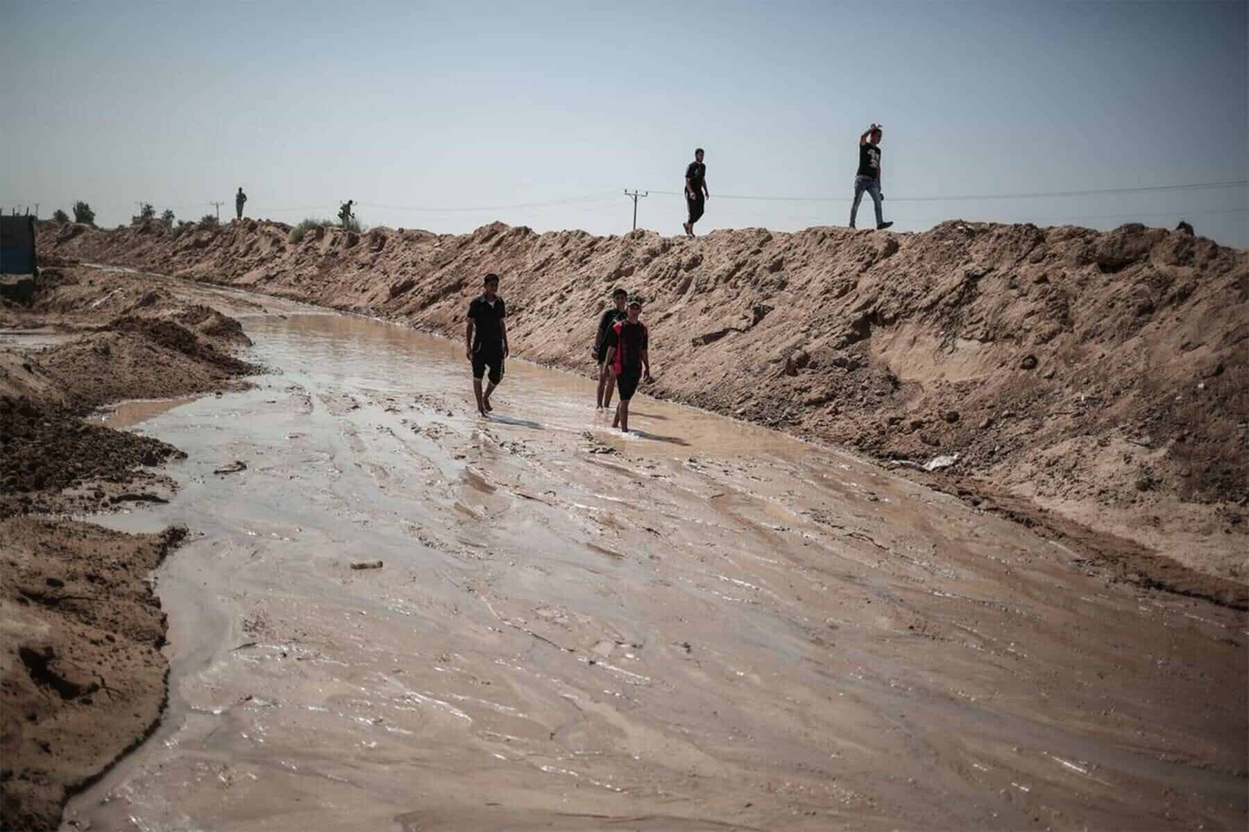قناة مائية على حدود غزة مع مصر watanserb.com