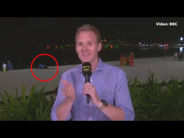 خلال تغطية الألعاب الأولمبية .. شاب وفتاة في وضع حميمي على الهواء!