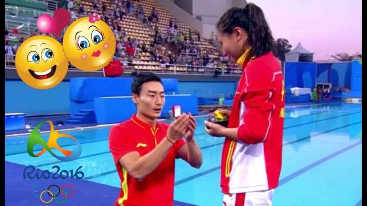 عرض زواج على منصة تتويج في أولمبياد ريو دي جانيرو