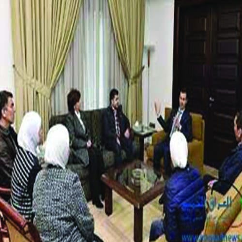 الأسد يلتقي بصناعيين من دمشق watanserb.com