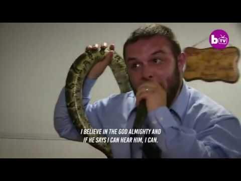 قسيس يتحدى أفعى فتلدغه