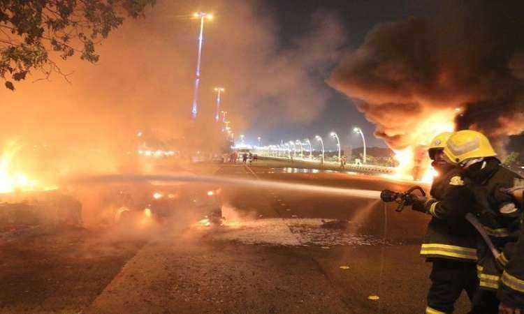 حريق محطة جازان watanserb.com
