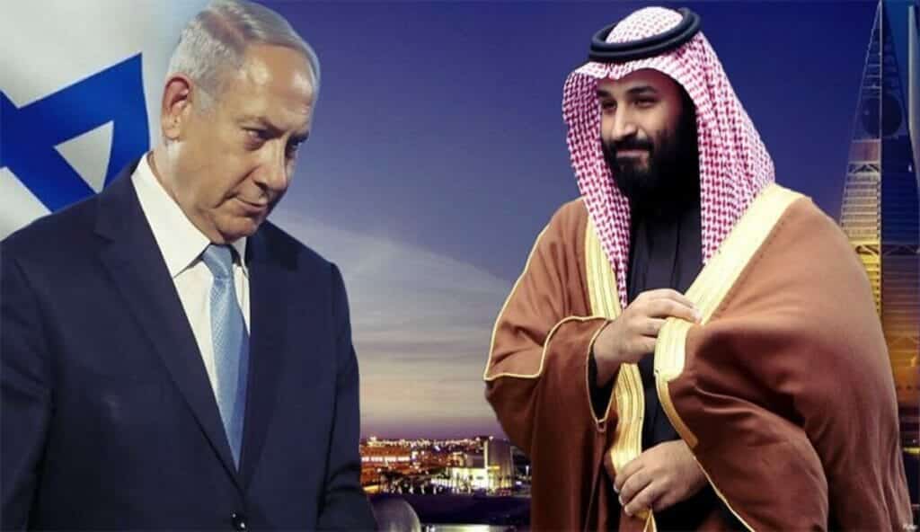 محمد بن سلمان ونتنياهو-تطبيع السعودية مع اسرائيل watanserb.com