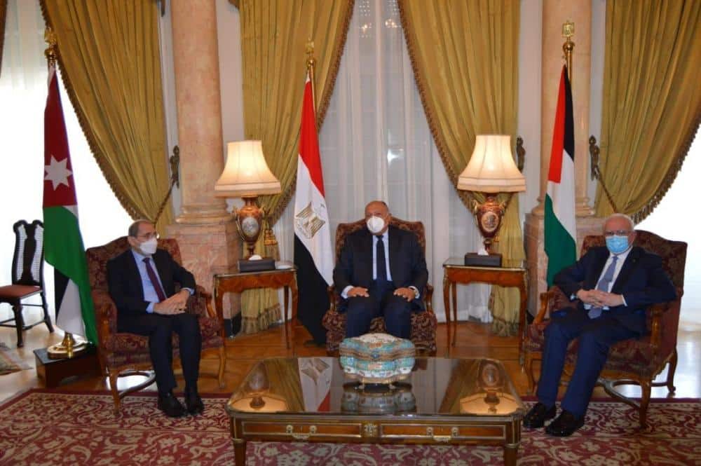 وزراء خارجية فلسطين ومصر والأردن watanserb.com
