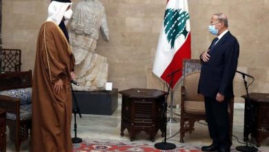 وزير خارجية قطر محمد بن عبدالرحمن خلال لقائه ميشال عون watanserb.com