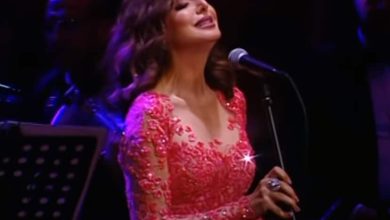 فستان أنغام يضعها في موقف محرج خلال حفل على المسرح watanserb.com