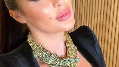 ياسمين صبري ترتدي عقد التمساح الاغلى في العالم watanserb.com