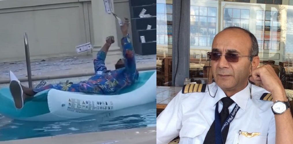 الطيار أشرف أبو اليسر انتقد محمد رمضان بعد فيديو رمي الدولارات في مياه حمام السباحة watanserb.com