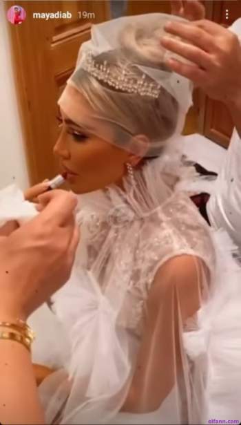 مايا دياب بفستان زفاف 