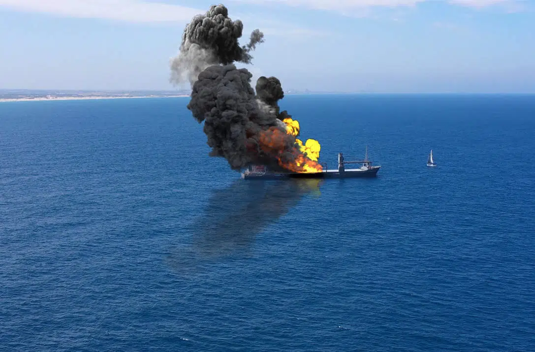 وزارة الدفاع البريطانية تتحدث عن تعرض سفينة اسرائيلية لهجوم قبالة ساحل عُمان في بحر العرب watanserb.com