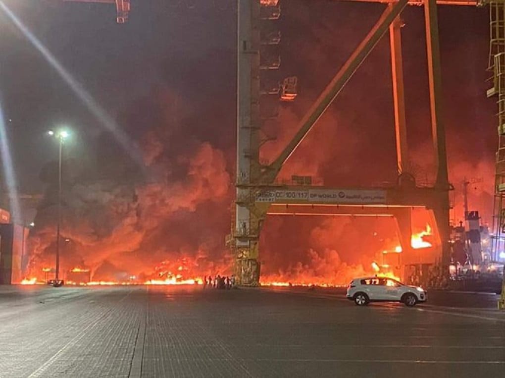 انفجار دبي- صورة متداولة على وسائل التواصل watanserb.com