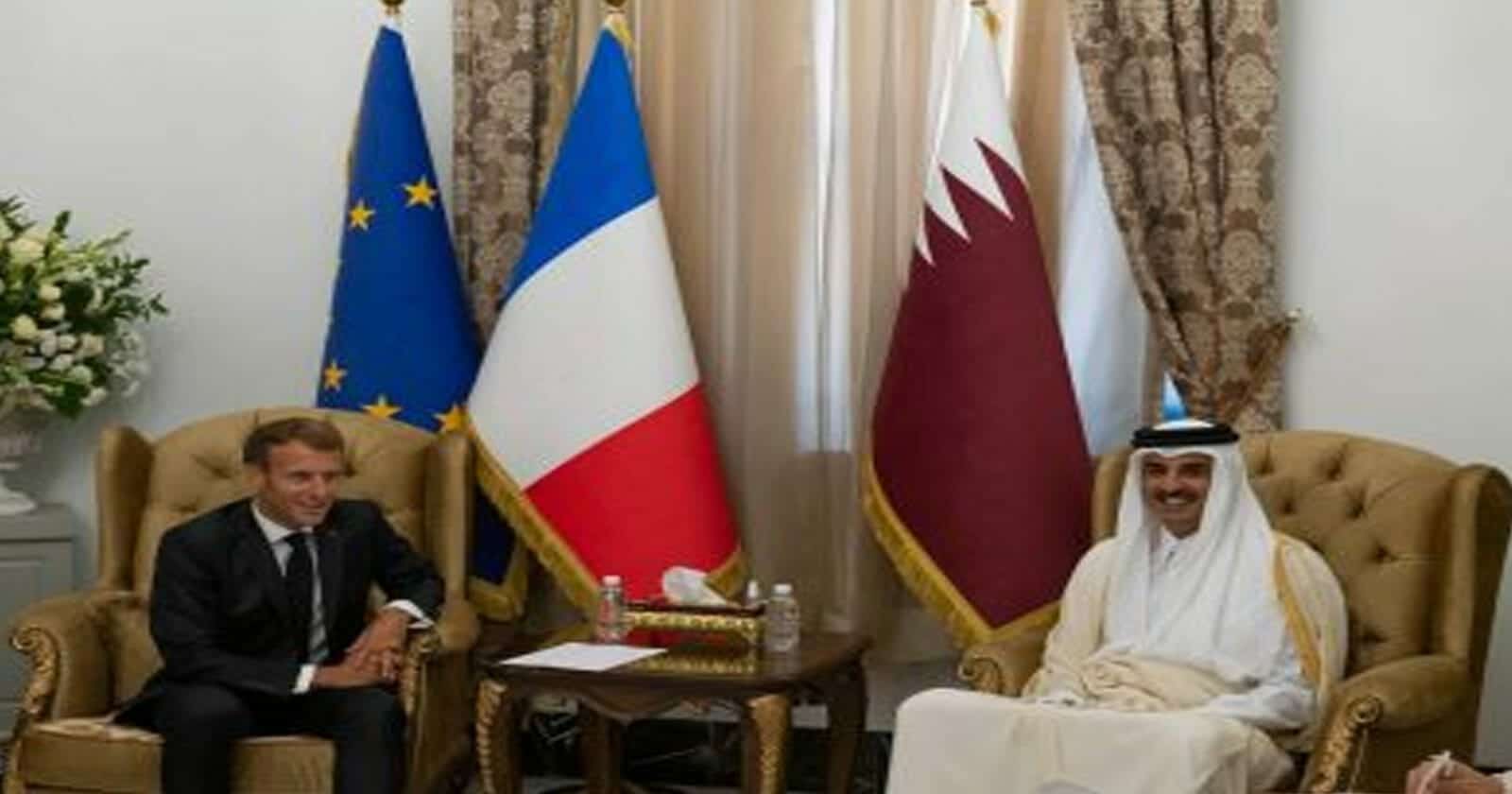 أمير قطر وماكرون watanserb.com