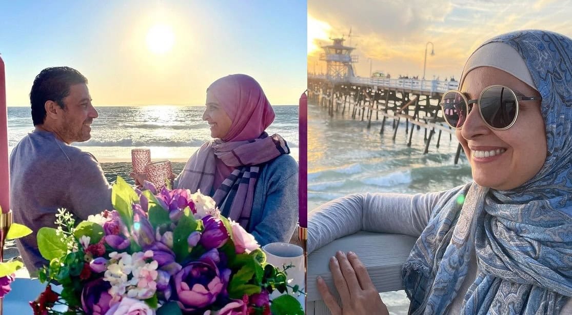 حنان ترك وزوجها محمود مالك على البحر watanserb.com