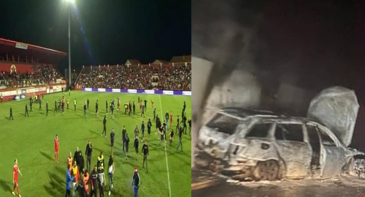 مشجعون غاضبون يشعلون سيارة حكم مباراة بعد خسارة فريقهم watanserb.com