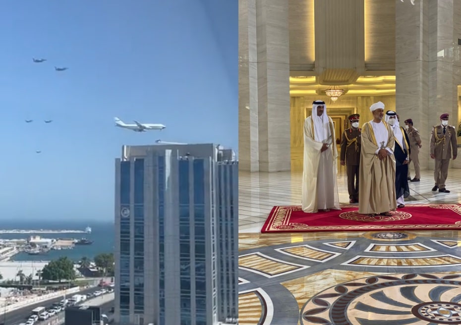 طائرات قطرية ترافق طائرة السلطان هيثم بن طارق watanserb.com