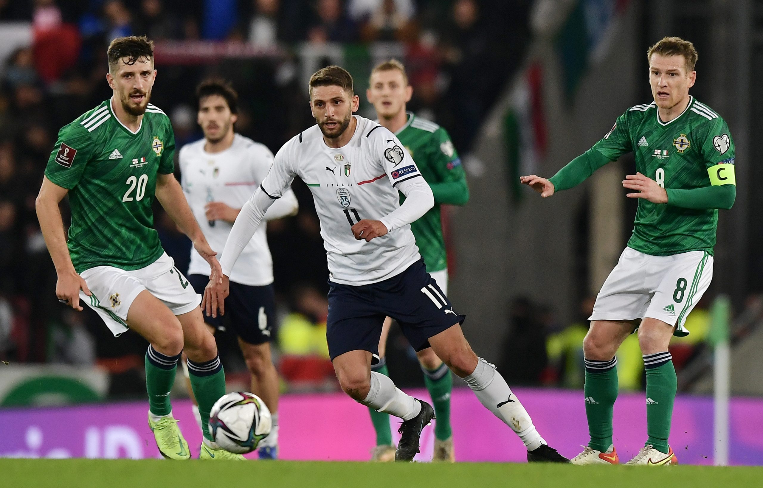 مباراة منتخب إيطاليا وأيرلندا الشمالية في تصفيات كأس العالم 2022 watanserb.com