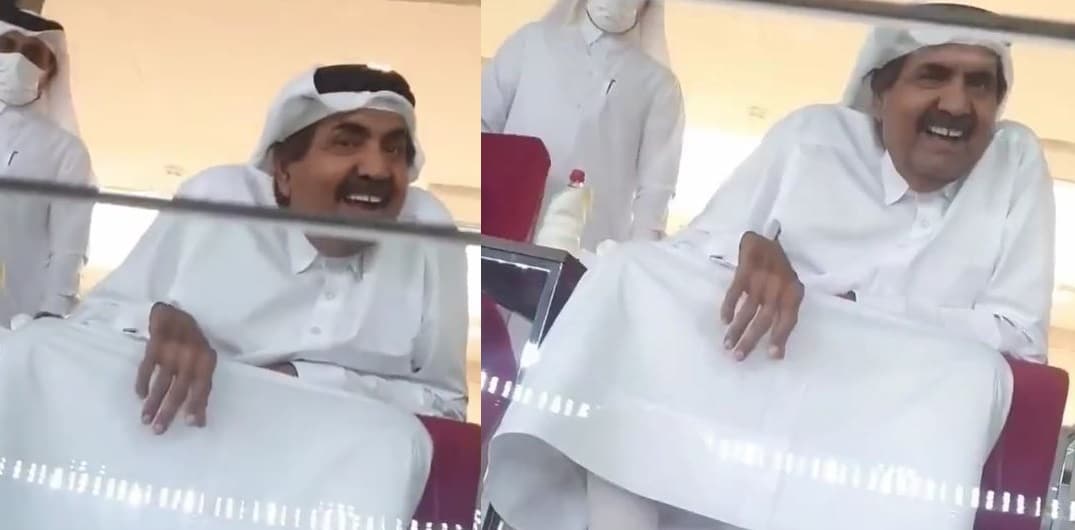 حوار أبوي بين أمير قطر السابق ومواطن عماني أثناء مباراة قطر والإمارات watanserb.com