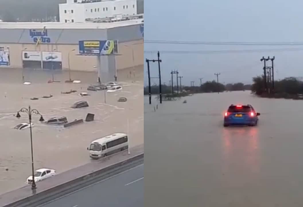أخدود العزم في سلطنة عمان يتسبب بفيضانات وغرق مركبات