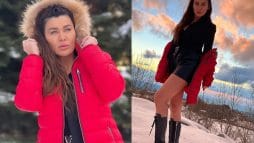 نادين الراسي تكشف جسدها أكثر مما تخفي في وسط الثلوج وهكذا تعمدت الإثارة والإغراء watanserb.com