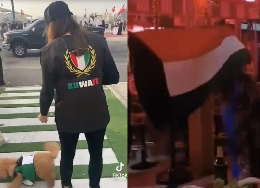 سيدة تلبس كلبها علم الكويت watanserb.com