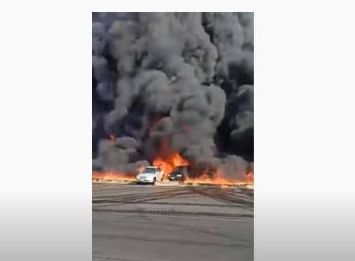 حريق مطار جدة في السعودية watanserb.com