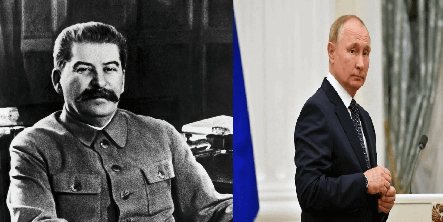 الرئيس الروسي فلاديمير بوتين والزعيم السوفيتي جوزيف ستالين وحرب الشتاء watanserb.com