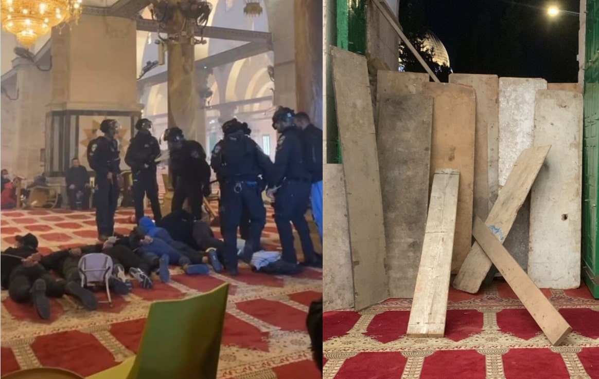 اعتداءات الاحتلال على المصلين والمعتكفين في المسجد الأقصى watanserb.com