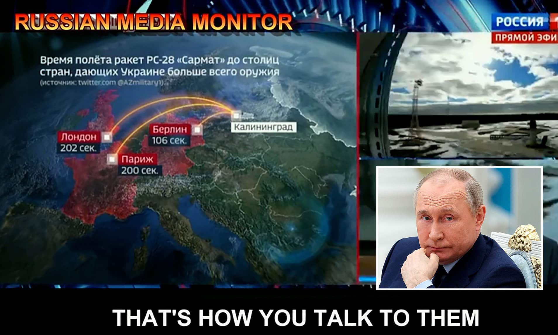 شاهد: التلفزيون الروسي الرسمي يناقش فكرة ضرب عواصم أوروبية بالنووي! watanserb.com