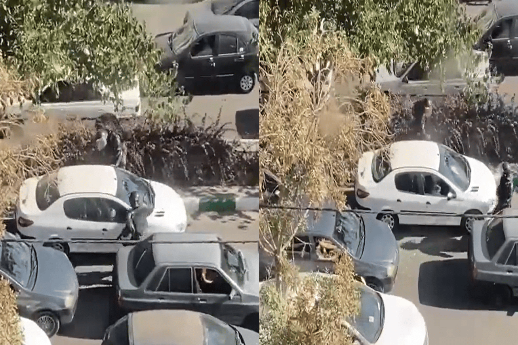 الأمن الإيراني يحطم زجاج سيارة watanserb.com