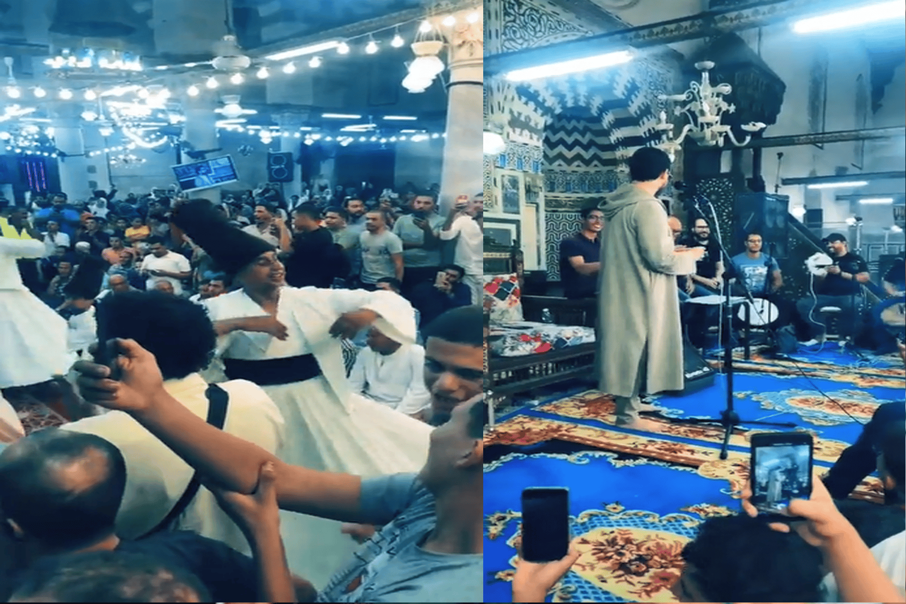 حفل بالطبول والتنورة داخل مسجد watanserb.com