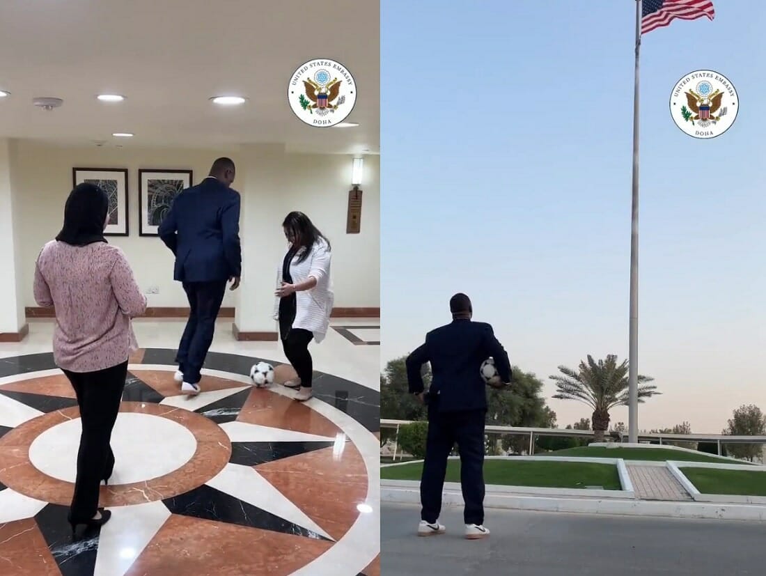 السفارة الأمريكية في الدوحة تروج لمونديال قطر watanserb.com