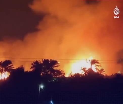 حريق في جزيرة وسط النيل watanserb.com