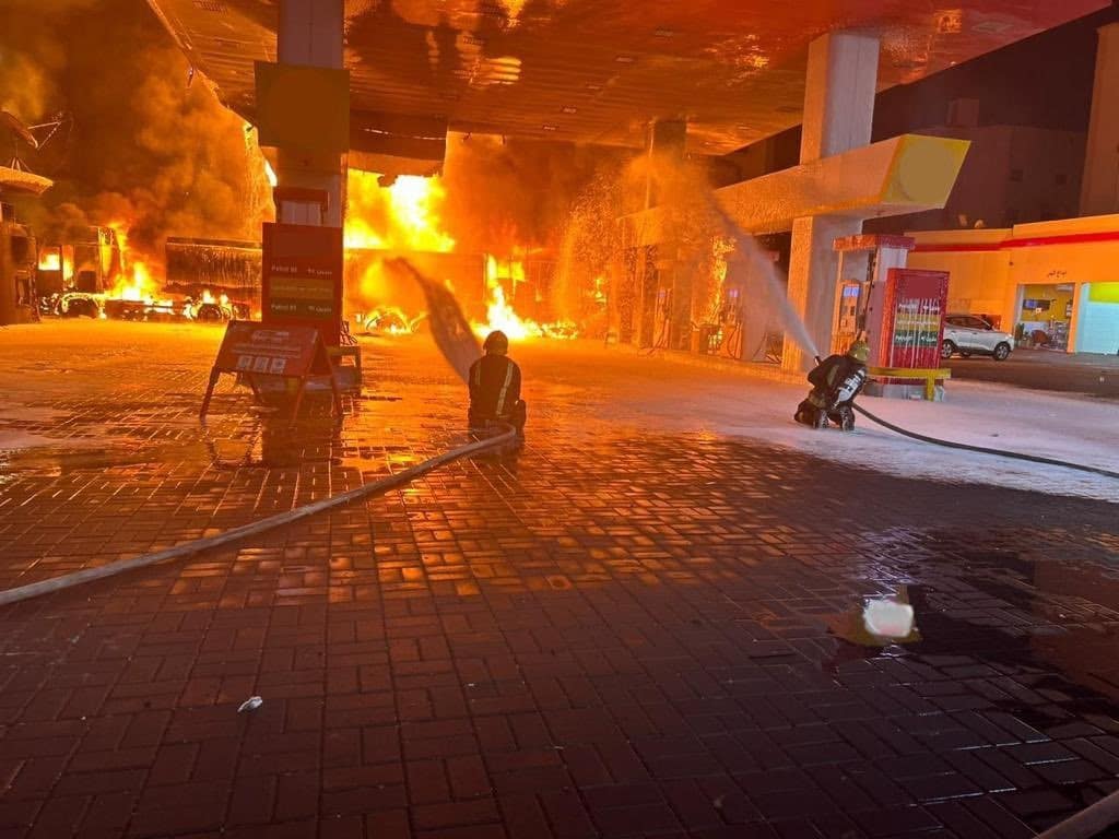 حريق في محطة وقود بالمدينة المنورة watanserb.com