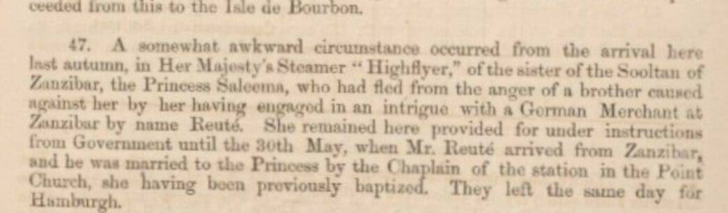 جزء من تقرير بريطاني يتحدث عن وجودها في عدن (IOR/V/10/553/1)