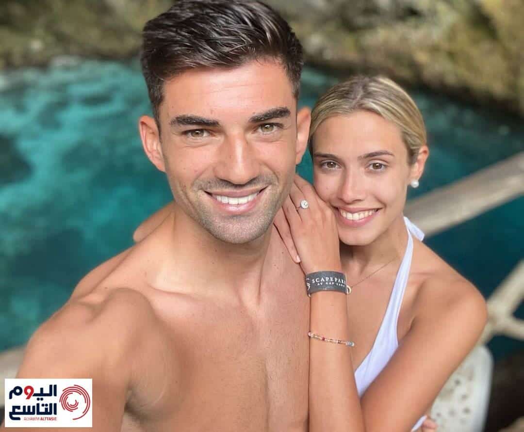 إنزو زيدان في المسبح مع زوجته