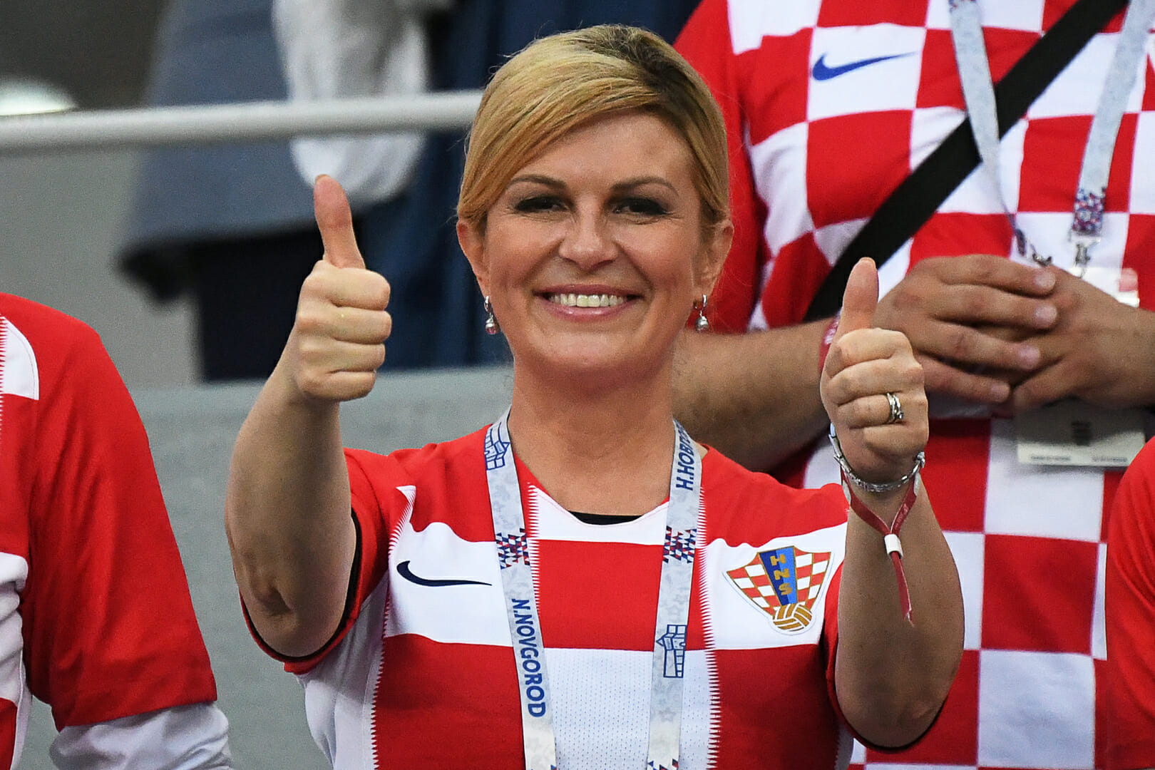 رئيسة وزراء كرواتيا في مباراة كرواتيا وبلجيكا watanserb.com