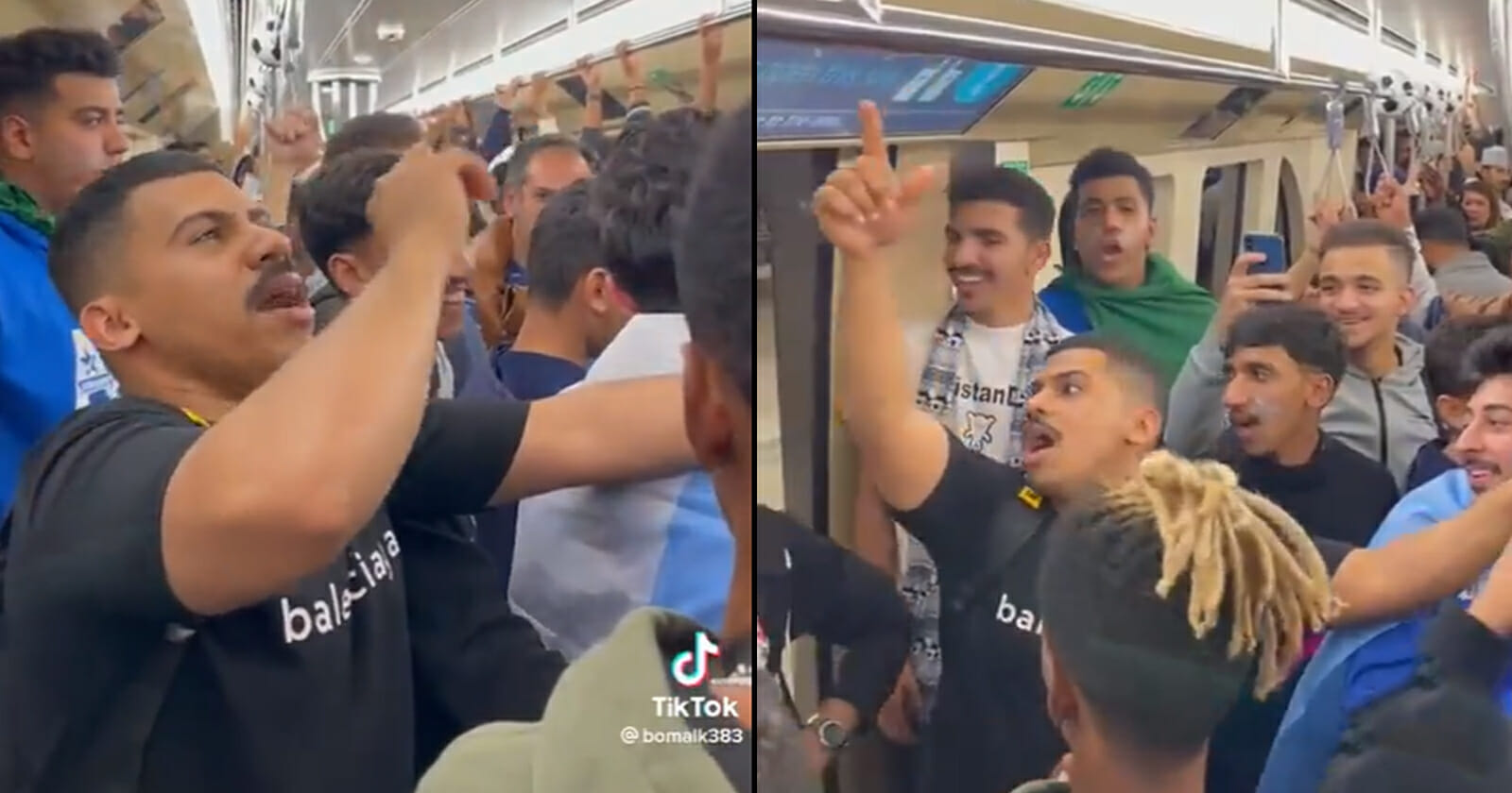 مشجع سعودي في مترو الدوحة watanserb.com