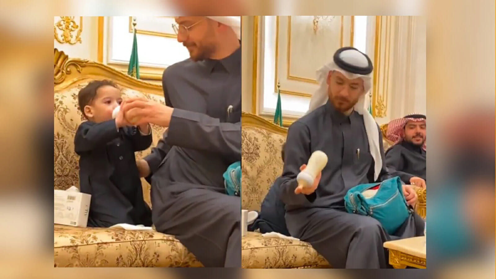 سعودي يحضر الحليب لابنه watanserb.com