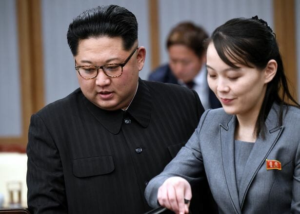 الزعيم الكوري الشمالي كيم جونغ أون وأخته 
