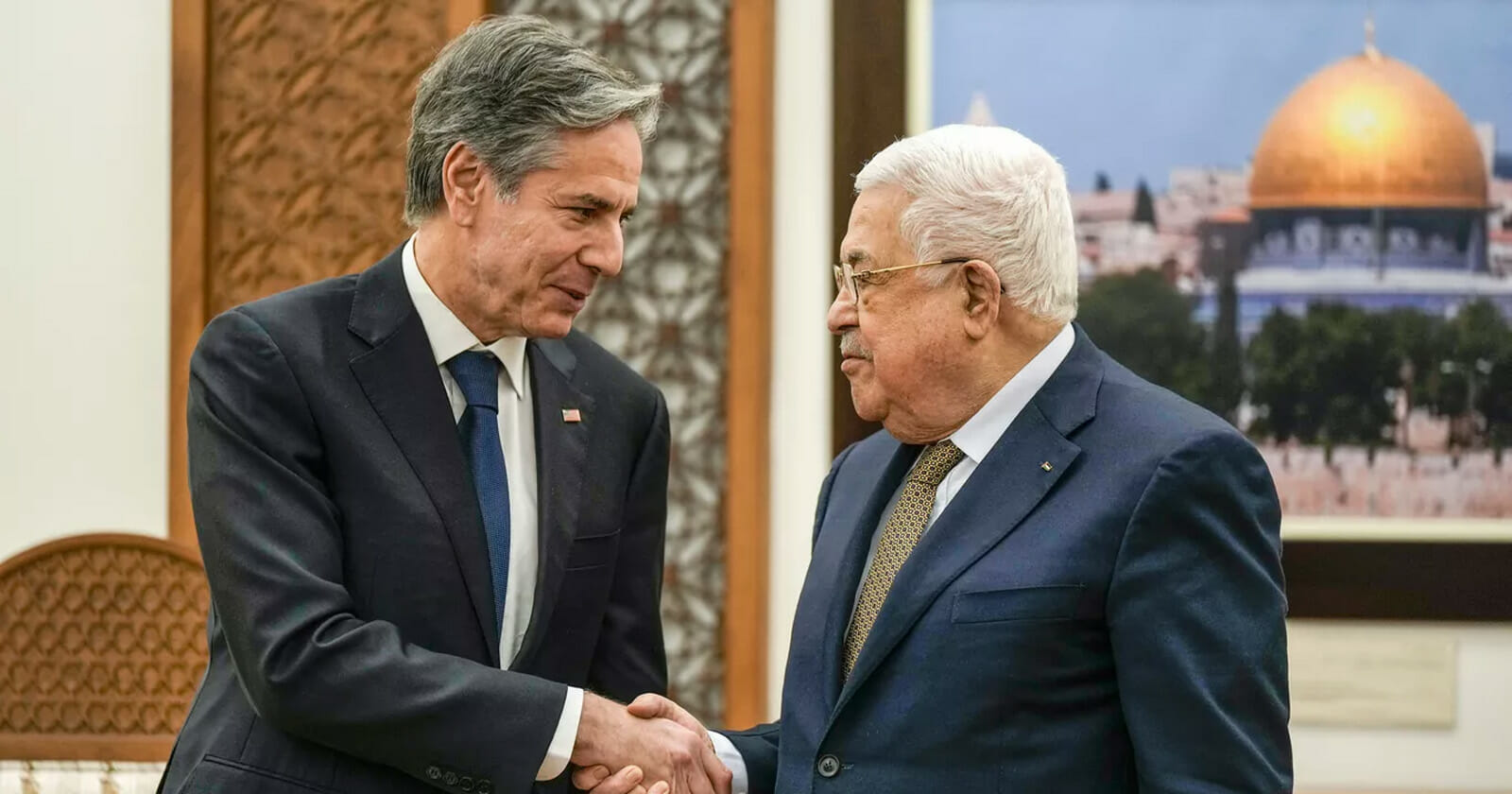 الرئيس الفلسطيني محمود عباس و بلينكن watanserb.com