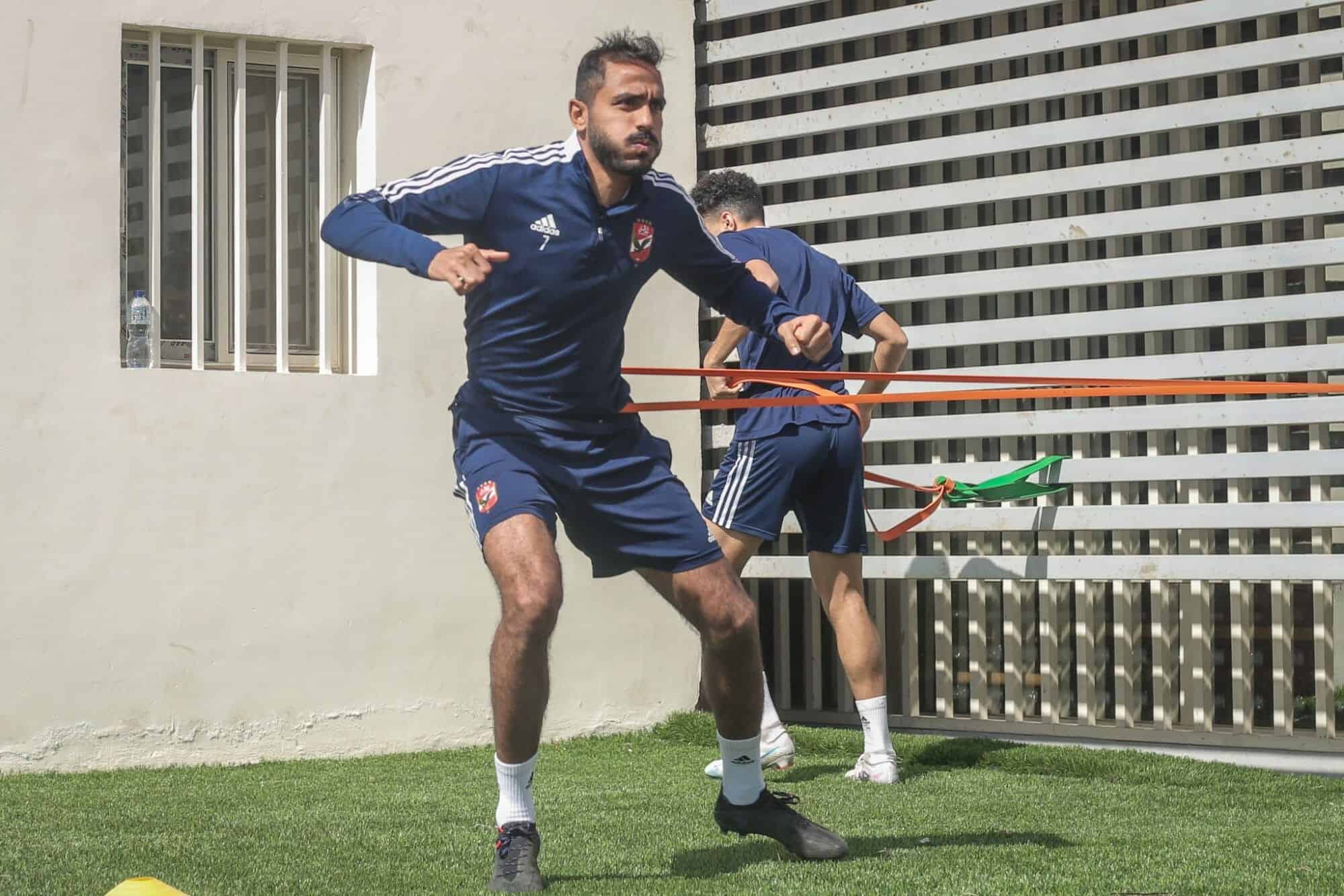 محمود كهربا في تدريبات الأهلي المصري