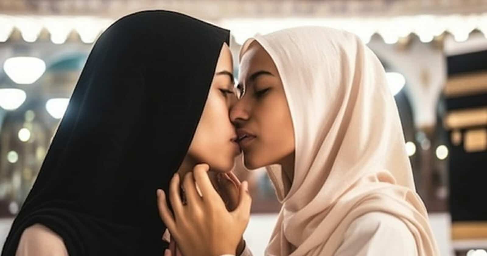 محجبتان مثليتان يتبادلان القبل أمام الكعبة watanserb.com