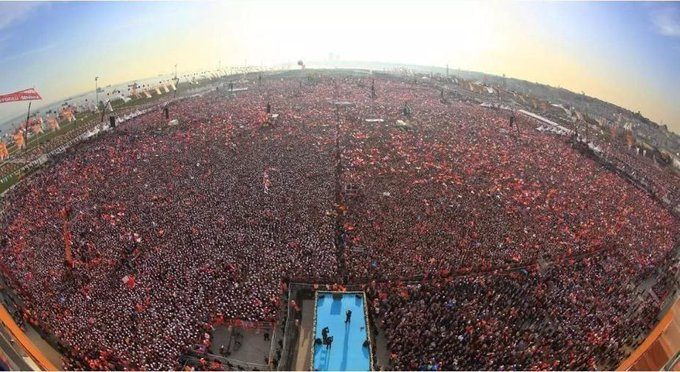 تجمع بشري مهول دعما لأردوغان في إسطنبول