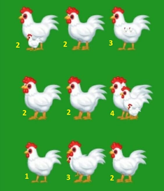اكتشف عدد الدجاجات